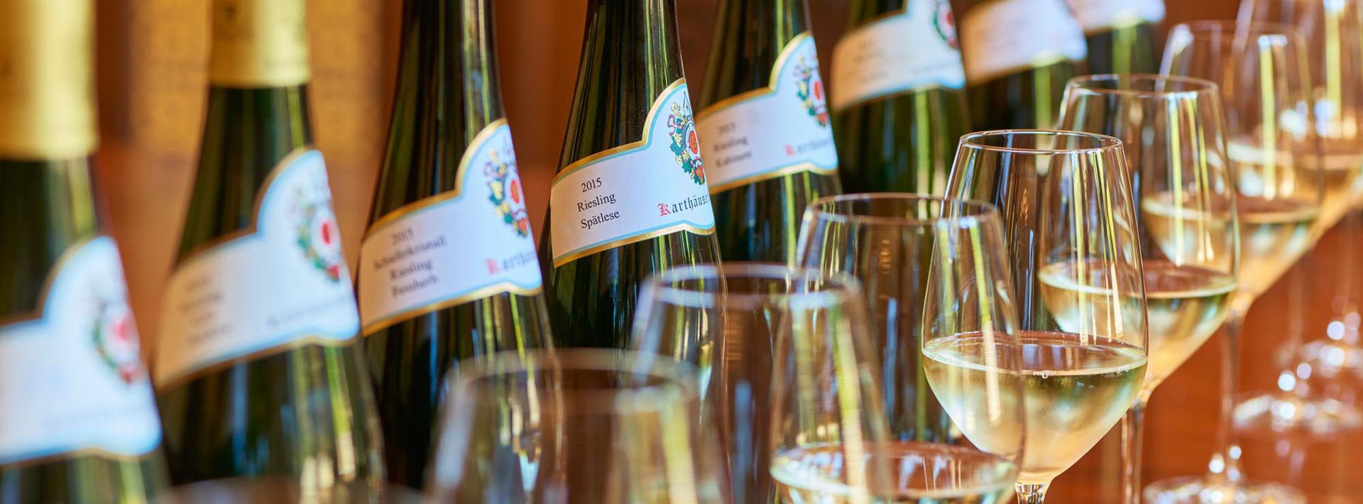 Sortiment des Karthäuserhofs zur Weinprobe